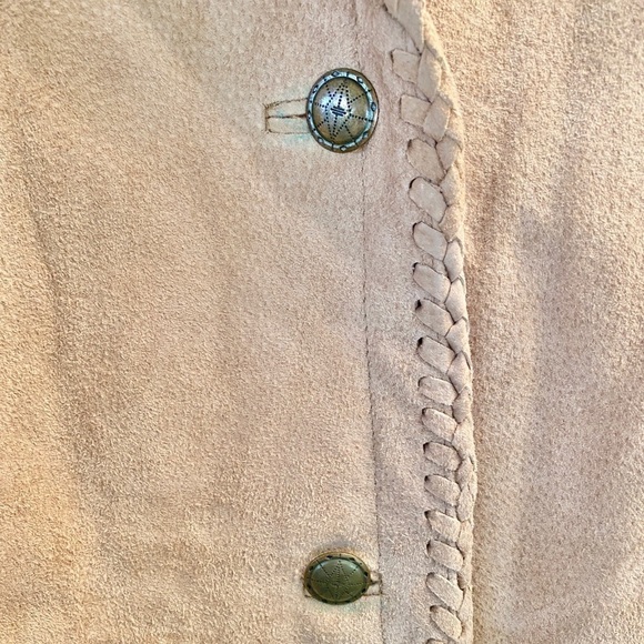 Preston & York Lg Genuine Suede Western/ Rockabilly Jacket Blazer Tan Whipstitch - Picture 6 of 14